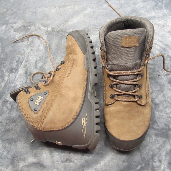 Helly Hansen Men 12 Boots Brown Waterproof Leather Hike Lace Trail Rugged Winter
